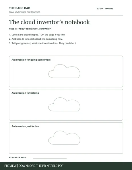 Public preview of the The cloud inventor’s notebook worksheet