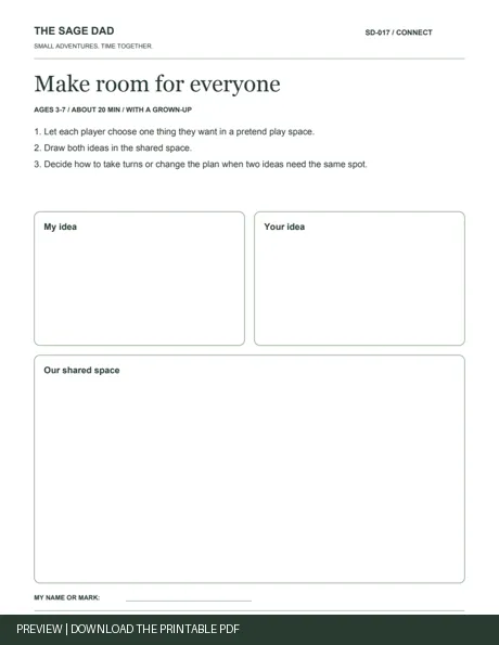 Public preview of the Make room for everyone worksheet