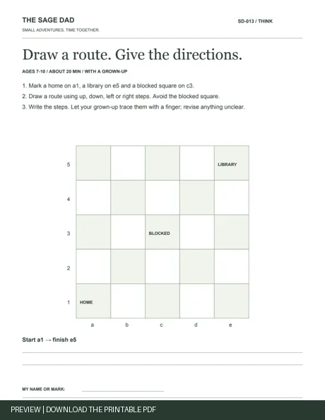 Public preview of the Draw a route. Give the directions. worksheet