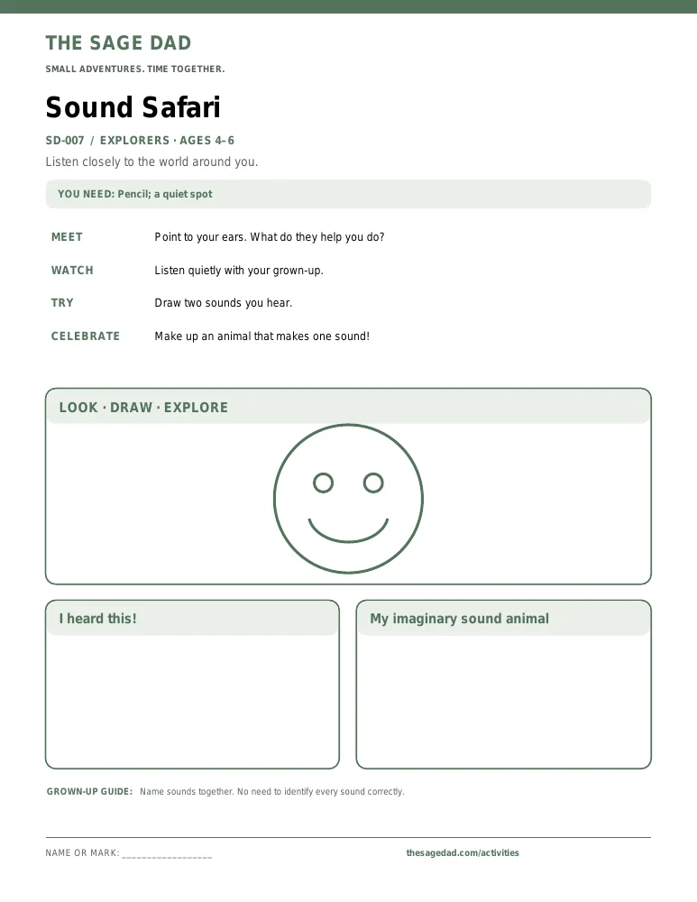 Printable preview for Sound safari in the house
